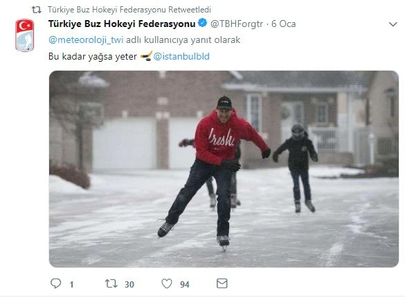 İBB’den Buz Hokeyi Federasyonuna  esprili kar cevabı